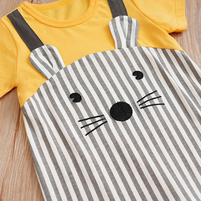 Cute Cartoon Mouse Print Comfortable Cotton Baby Romper